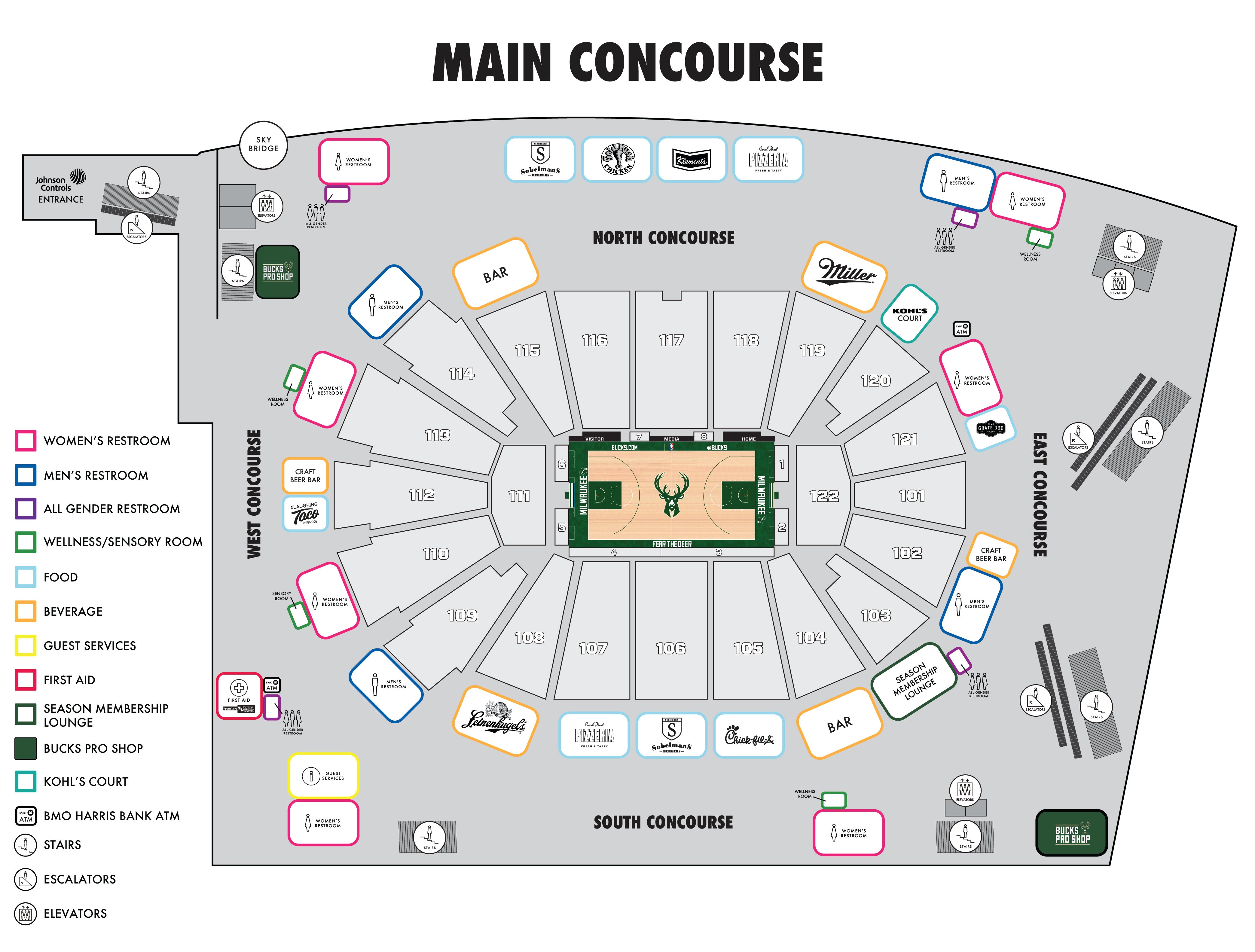 Fiserv Forum Seating Chart Bucks